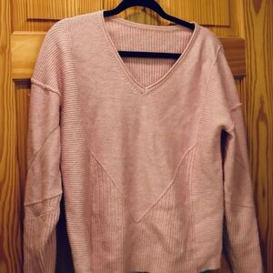 Pink V-Neck Women's Sweater
